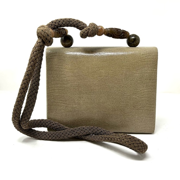 Rafael Sanchez Snake Print Leather Shoulder Crossbody purse, vintage, NWOT - Picture 6 of 12